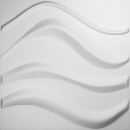 Wave EnduraWall Decorative 3D Wall Panel, White, 19 5/8W X 19 5/8H